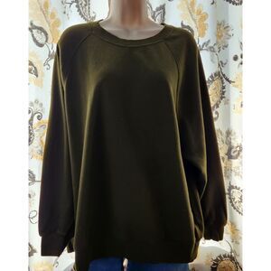 Old Navy Pullover Sweatshirt Women's Size Large Green Cotton Blend
